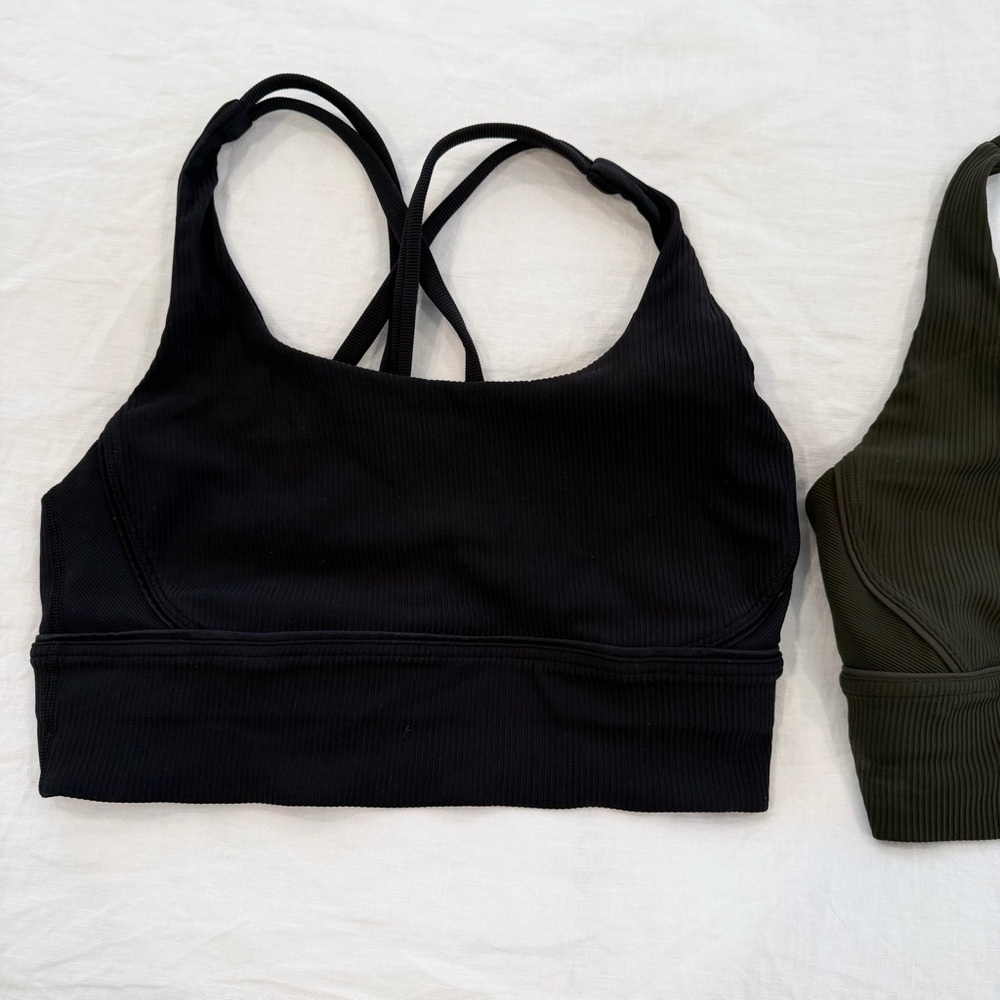 Lululemon Energy Longline Bra in Black and Army Green - Picture 3 of 12